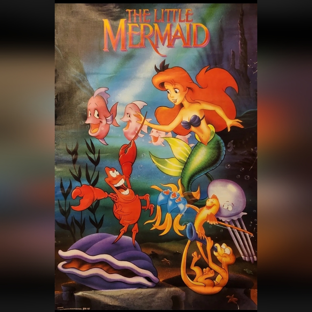 Disney The Little Mermaid Movie Poster WM - 197 Printed In Thailand Rare
